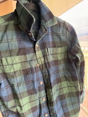 GAP Boys Green & Blue Plaid Button-Down Shirt